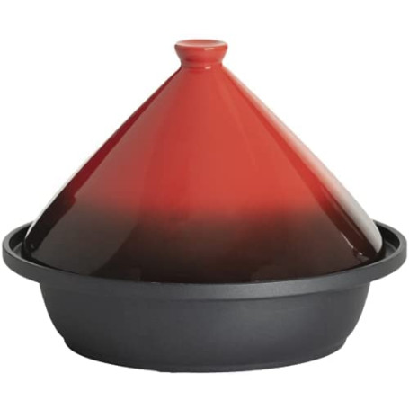 WEB2O Tajine Induction et Vitro-céramique INOX (Rouge et Noir degradé)