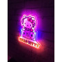 TEKNOFUN - Licence Hello Kitty - Neon Mural LED Hello Kitty 27 CM - Décoration Lumineuse - Adaptateur Secteur - Rose, Violet, Bl