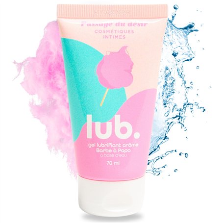 Passage du désir | Lubrifiant Intime À L'Eau | Lubrifiant | Lub Gourmand Compatible Préservatifs (Barbe à papa) 70 ml