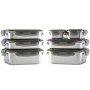 PIKA - Lot de 7 boites alimentaires en inox - 3x 820ml + 2x 1200ml + 2x 260ml – Hermétique - Compatible au micro-ondes