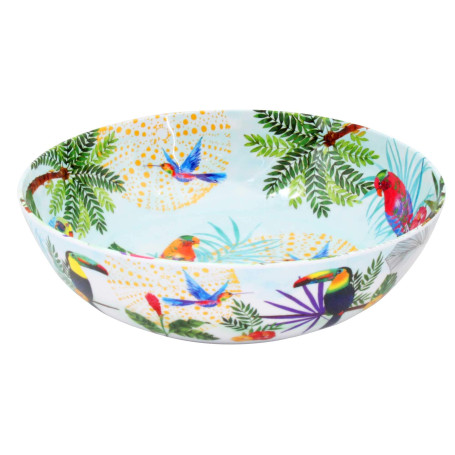 Les Jardins de la Comtesse - Grand Saladier en Mélamine Pure – Toucans de Rio - 4L / Ø 31 cm – Multicolore - Service de Table de