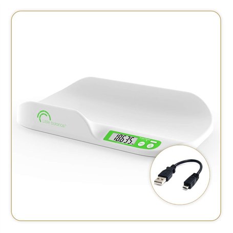 Little Balance - Pèse-bébé Happy Baby Soft USB - Sans pile - rechargement USB - 20 kg / 5 g
