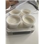 LITTLE BALANCE 8578 Kit 4 pots pour fromages blancs, 4 pots pour Faisselles, Fromages Blancs 500g, Pot + Egouttoir + Couvercle, 