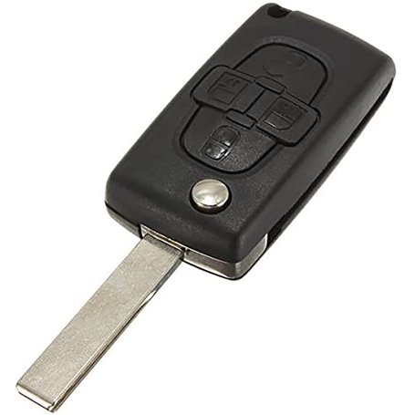 Pro-Plip Clé Plip Compatible avec 807 1007 Citroen 4 Boutons C8 modèle CE0523 Lame avec rainure Coque Boitier de Télécommande