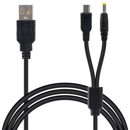 Link-e : Cable Chargeur USB de Remplacement 2 en 1 Compatible avec la Console Sony PSP 1000