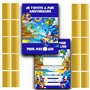 RXLITE NOUVEAUTE 2024 Kit créatif participatif premium de 20 Cartes d'invitation anniversaire à gratter thème Sonic Hérisson en