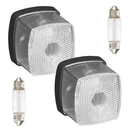 Lot 2 Feux de position carré blanc