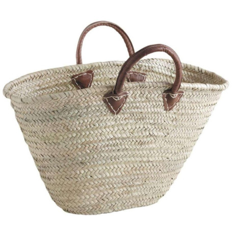 Panier de plage artisanal en feuilles de palmier naturel