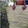 Panier de plage artisanal en feuilles de palmier naturel, cabas polyvalent tressé à la main avec poignées en cuir authentique, s