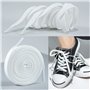 MARKETIFAR Lacets Blancs pour Baskets-4 Paires Lacet Blanc-Lacet Chaussure-Parfait pour Converse Haute-Lacets blancs plats-150 c