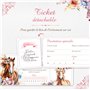 SoKawaï - 12 invitations anniversaire en Français | Thème Équitation - Cheval | Format ticket | Adresse détachable