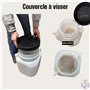 Bidon Plastique 20 litres avec Large Ouverture (Ø18,5 cm) – Stockage Alimentaire et Eau Potable – Poignée Ergonomique et Couverc