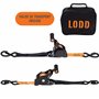 LODD - Sangles à Cliquet Automatique 3,2 m x 25 mm avec Valise de Transport – Résistance Max 700 kg, Certifiées EN12195-2. (Lot