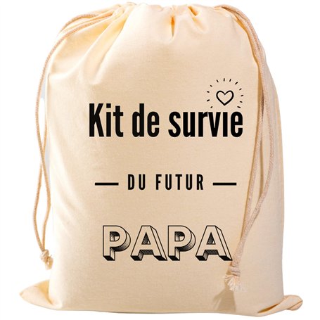 STUDIO MANALI Kit de survie du futur papa - boîte à papa - annonce grossesse - cadeau de naissance - pochon à remplir - coton bi