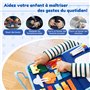 Nene Busy Board Montessori – Jouet éducatif 2 à 6 Ans garçon Fille – Planche d’activités sensorielle sans écran – Lettres, Chiff