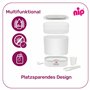 NIP Stérilisateur biberons : vaporisateur pour jusqu'à 6 biberons, tétines + accessoires, stérilisation rapide et sûre à la vape