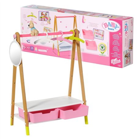 BABY born 830000 Tringle à Vêtements - pour les Tout-Petits de 3 ans et plus - Adapté aux Petites Mains des enfants - Contient u