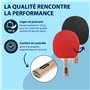 HUDORA Raquette de ping-Pong Game - Paddle de Tennis de Table de Haute qualité avec revêtement de Tournoi ITTF Karate - Raquette