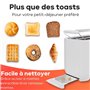 Clatronic® Grille-pain 4 tranches | avec fonction décongélation/réchauffage/arrêt rapide | avec support pour petits pains | blan