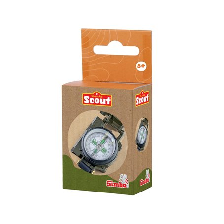 Simba 109452665 - Boussole Scout pour enfant à partir de 5 ans - Boussole de poche rabattable avec boîtier en métal et dispositi