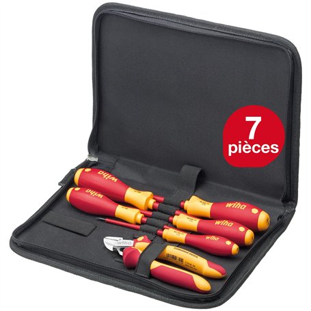 Wiha Coffret tournevis d'électricien SoftFinish 6 pièces Sacoche incluse (Import Allemagne)