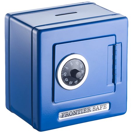 Goki - 2041889 - Tirelire en Métal avec Fermeture Codée - Bleu