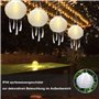 ovitec Lampion solaire style bohème blanc | Décoration de fête | Style vintage | Lampions d'extérieur résistant aux intempéries