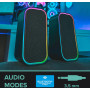 Speedlink Token Bluetooth - Enceinte PC pour Ordinateur, Haut Parleur Gamer, Jack 3,5 mm et Bluetooth, 6 Modes d'Éclairage RGB, 