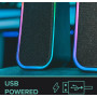 Speedlink Token Bluetooth - Enceinte PC pour Ordinateur, Haut Parleur Gamer, Jack 3,5 mm et Bluetooth, 6 Modes d'Éclairage RGB, 