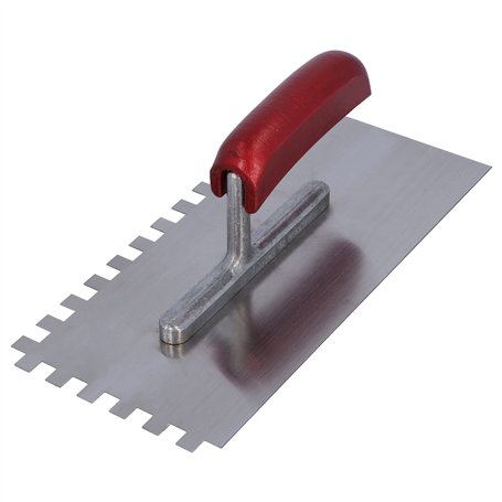 HELPMATE - Truelle dentée 10 x 10 mm - Spatule crantée professionnelle fabriquée en Allemagne en acier inoxydable - Truelle dent