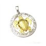 Pendentif en argent plaqué or avec motif « tortue maori » - Pendentif en argent sterling partiellement plaqué or - Symbole de pr