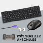Perixx PERIDUO-117P Ensemble Clavier et Souris PS2 Filaire Standard - Disposition Allemande QWERTZ - Ensemble de Souris Optique 