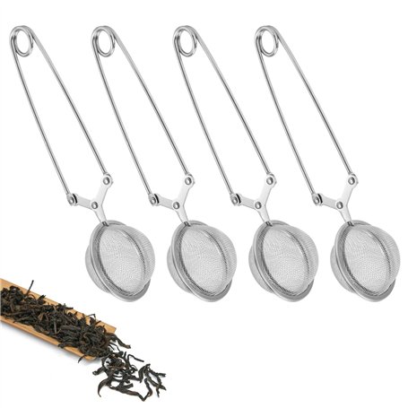 LOT DE 4 pinces à thé en acier inoxydable