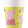 Procos 10215314DY - Set de fête Peppa Pig, 46 pièces de vaisselle jetable pour anniversaire d'enfant et fête à thème, décoration