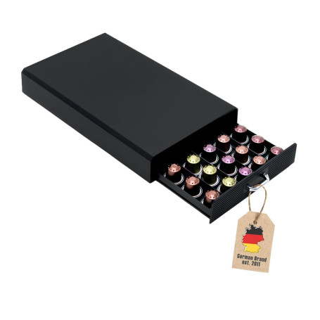 Intirilife Tiroir de rangement pour 50 capsules de café- Compatible avec les capsules Nespresso -38.2 x 23.2 x 5
