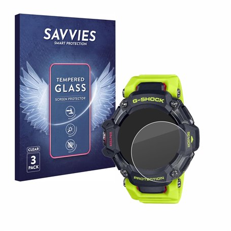 savvies Verre Trempé pour Casio G-Shock GBD-H2000 (3 Pièces) Vitre Protection Ecran