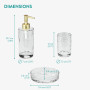 Navaris Accessoires de Salle de Bain - Set Accessoire de Salle de Bain - Ensemble Complet - Distributeur de Savon - Verre Brosse