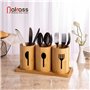 Nakass Porte-couverts en bambou 4 pièces en bois - Organisateur d'ustensiles de cuisine pour décoration de table à manger - Réci