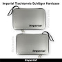 Imperial Hardcase Mallette de Tennis de Table | Argent | Aspect Carbone | Espace pour Deux Raquettes et Accessoires | Résistant