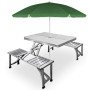 Deuba Table de Pique-Nique Portable - Aluminium avec Fonction Mallette Emplacement pour Parasol