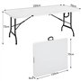Casaria® Table de Camping Pliable 220 x 70 cm 10 Personnes légère en Plastique Blanc poignée de Transport Pique-Nique