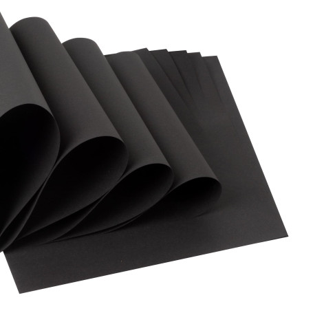 OfficeTree 60x Papier Noir Cartonné A4 300g - Papier Carton Noir pour Bricolage