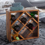 FineBuy casier à vin Bois Massif Porte-Bouteilles de vin Sheesham 40 x 40 x 25 cm | Casier à Bouteilles pour 8 Bouteilles - Rang
