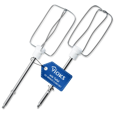 VIOKS Lot de 2 fouets électriques de rechange pour Prep'Line 8141 et 8142 SS-989633 XJ-901301 Tefal batteur à main - Mini fouet