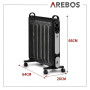 Arebos Mica Convecteur 2000 W | chauffage électrique | chauffage par convecteurs | chauffage électrique mobile à économie d'éner