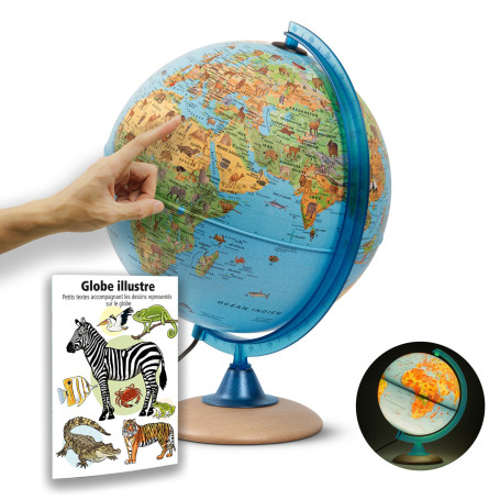 ORBIT Globes & Maps - Globe pour enfants - Globe de 25cm avec pied en bois