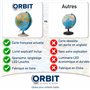ORBIT Globes & Maps - Globe pour enfants - Globe de 25cm avec pied en bois, carte de France avec de nombreuses illustrations pou