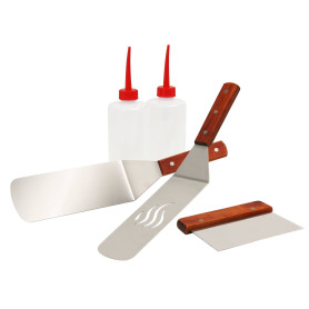BBQ-Toro Set d'accessoires pour plancha en Acier Inoxydable (5 pièces) | Ensemble de Barbecue avec spatule
