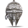 Millenium Faucon – Porte-clés en métal avec anneau pour les fans de la saga Star Wars, argenté, M
