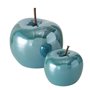 ReWu Lot de 2 pommes décoratives en céramique lasurée